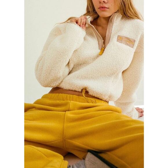 Champion Jacket Exclusive Sherpa Half-Zip Cropped Fleece Size XS Women's White‎ - Picture 1 of 11